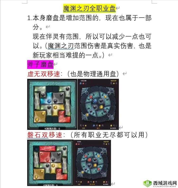 魔渊之刃法师通用魔盘分享