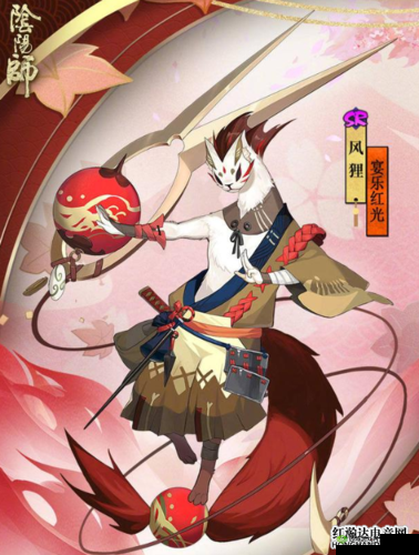 阴阳师风狸宴乐红光皮肤特效与外观展示