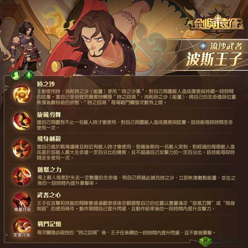 剑与远征波斯王子技能立绘及强度解析