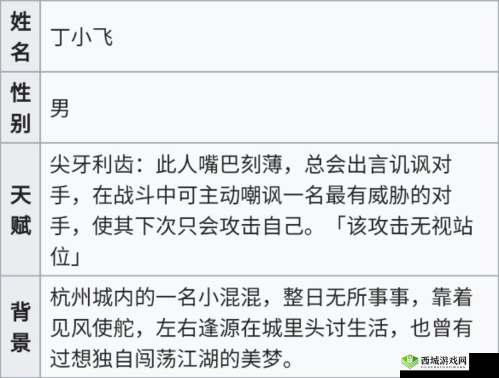 烟雨江湖中丁小飞的获取途径及详细获取方法介绍