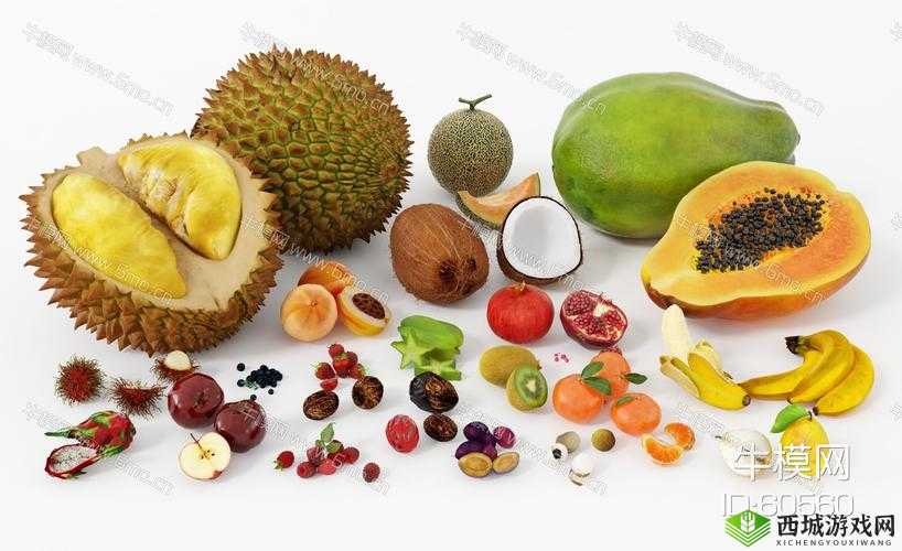 榴莲香蕉苹果哈密瓜水蜜桃的美味组合