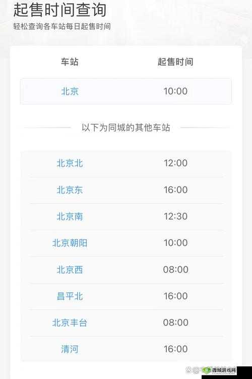 12306 每日开售时间：具体时刻公布
