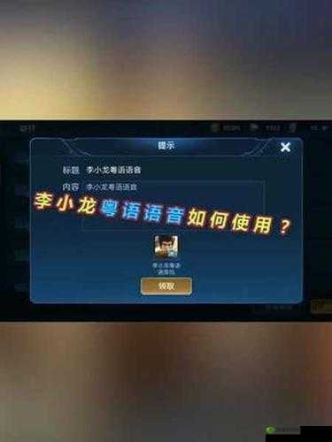 王者荣耀李小龙语音包及粤语语音包的使用设置全攻略