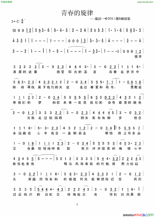 最近中文字幕 MV 第一季歌词-青春的旋律