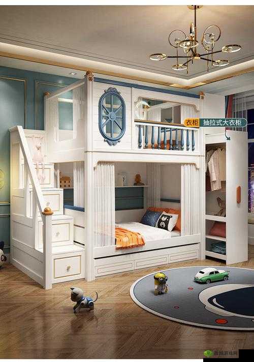 超级实用的美式交错式上下床：孩子的梦想之选