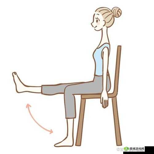 坐着轮流提双腿：增强身体柔韧性