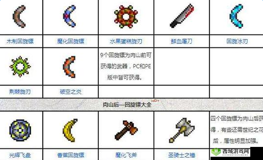 泰拉瑞亚回旋镖武器宝典：全方位解读泰拉瑞亚回旋镖系列武器介绍与特性解析