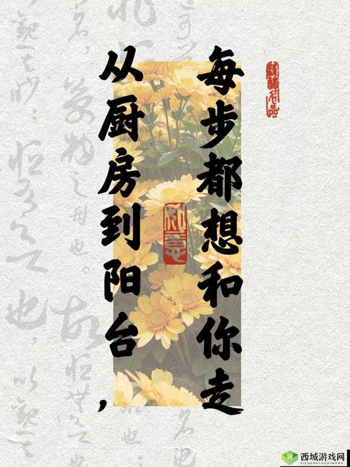 从厨房到阳台的浪漫：我想和你一起走过