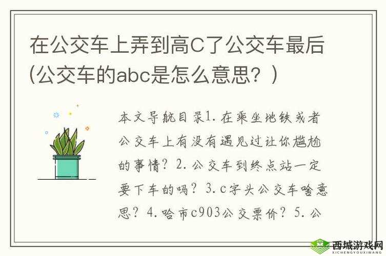 在公交车最后一排弄到高 C 啦