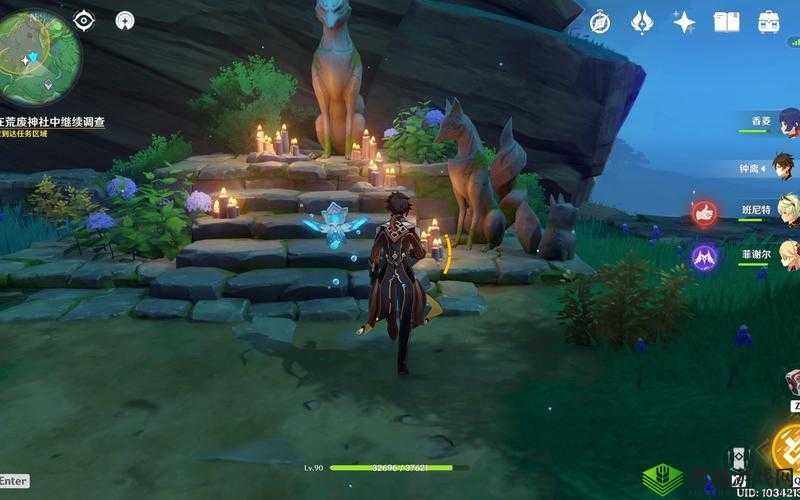 原神，探索荒废神社的谜样人影