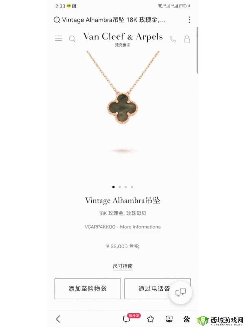 JB632583 四叶草项链 VCA750 的传奇:背后故事与独特魅力