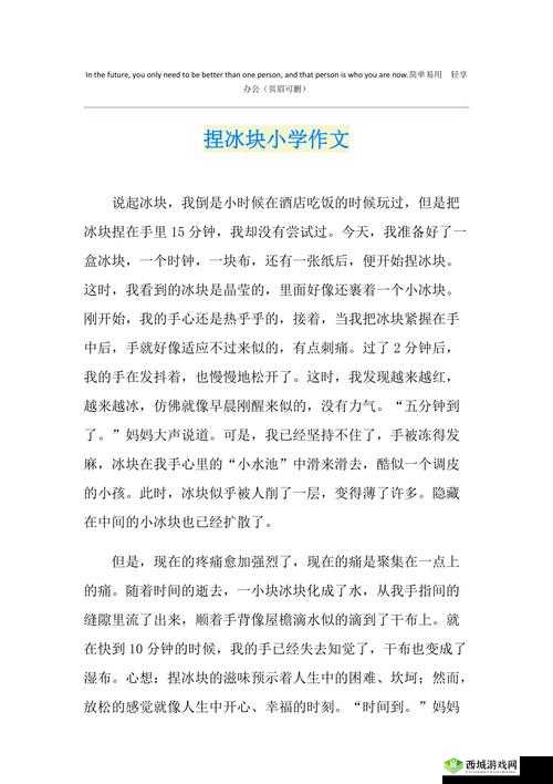 做错一道题放一个冰块作文:独特教育方式引发的思考与启示