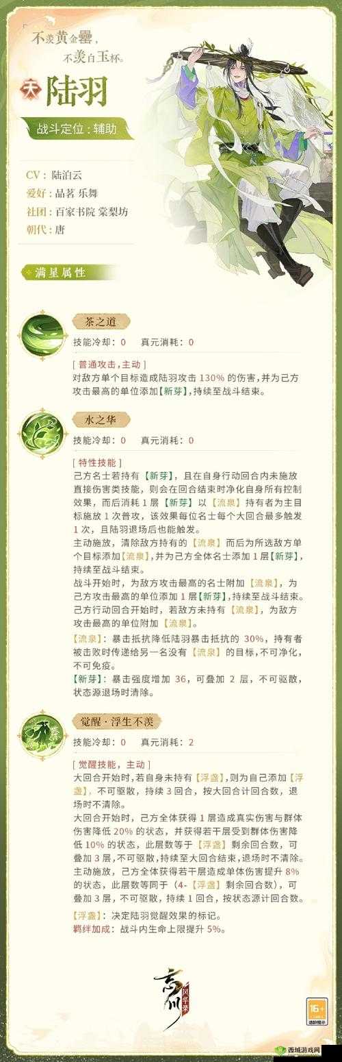 忘川风华录名士不同定位特性揭秘