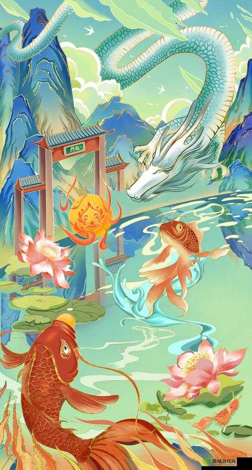 江南百景图中的鱼跃龙门,一幅水墨画卷里的文化寓言