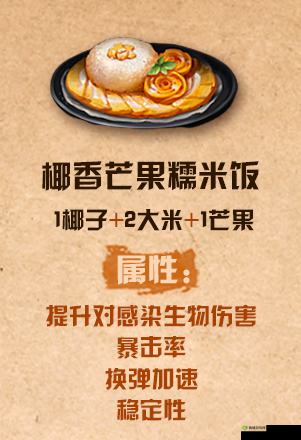 明日之后椰香芒果糯米饭配方介绍,资源管理的艺术