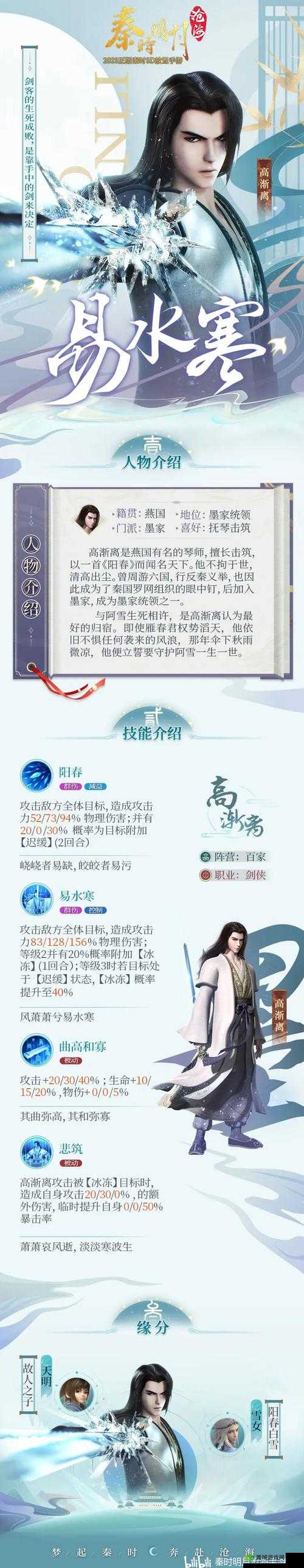 忘川风华录高渐离，燕国琴师的忘川之旅