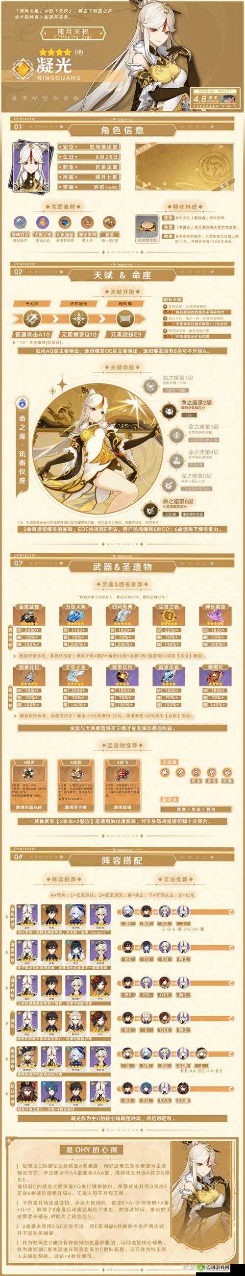 原神凝光新手圣遗物搭配介绍，资源管理的艺术