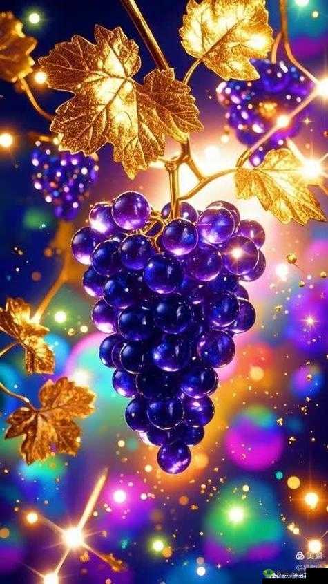 对着镜子,一颗颗葡萄在镜中映射出晶莹的光芒