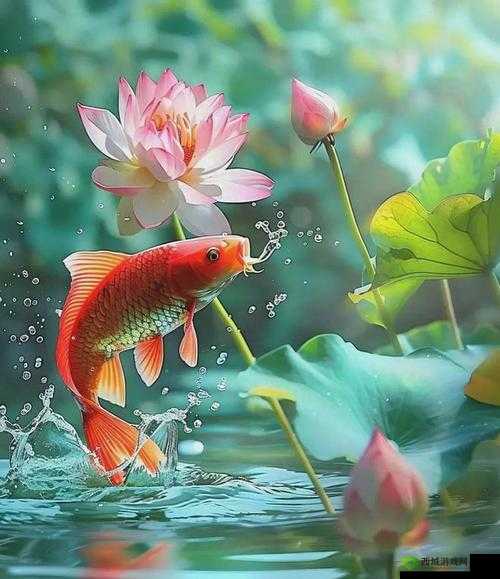 鲤鱼喝水姿势图片:展现鱼类独特摄水瞬间之美