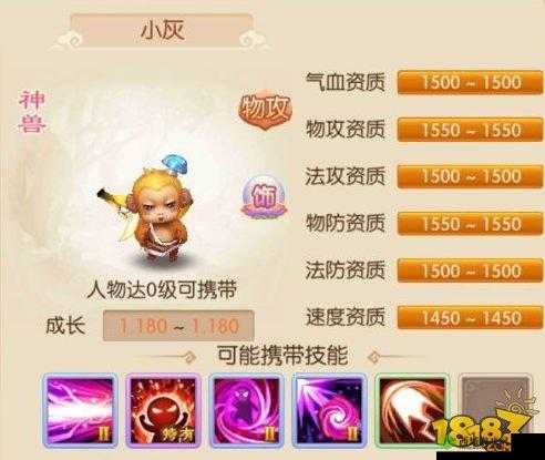 梦幻新诛仙神兽小灰怎么样？灵兽属性技能图鉴全攻略