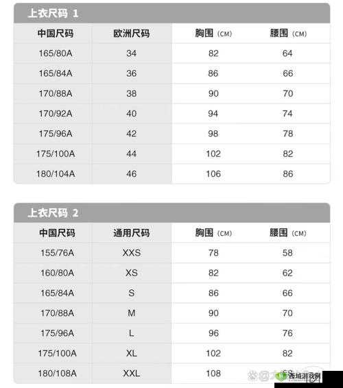 国产尺码和欧洲尺码对照实用手册